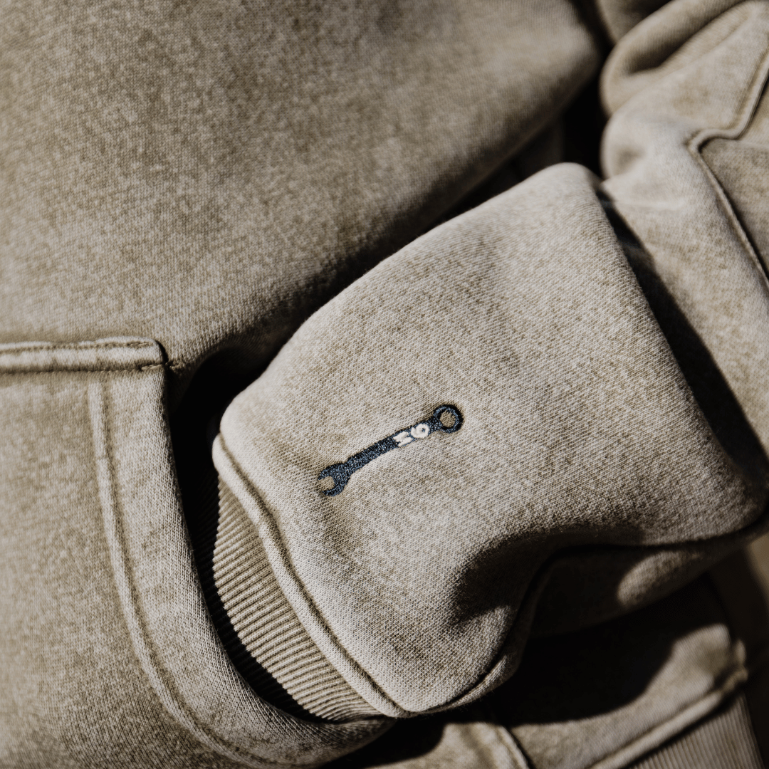 Uggly and Co Green Parts & Spares '09' Acid Wash Heavyweight Hoodie