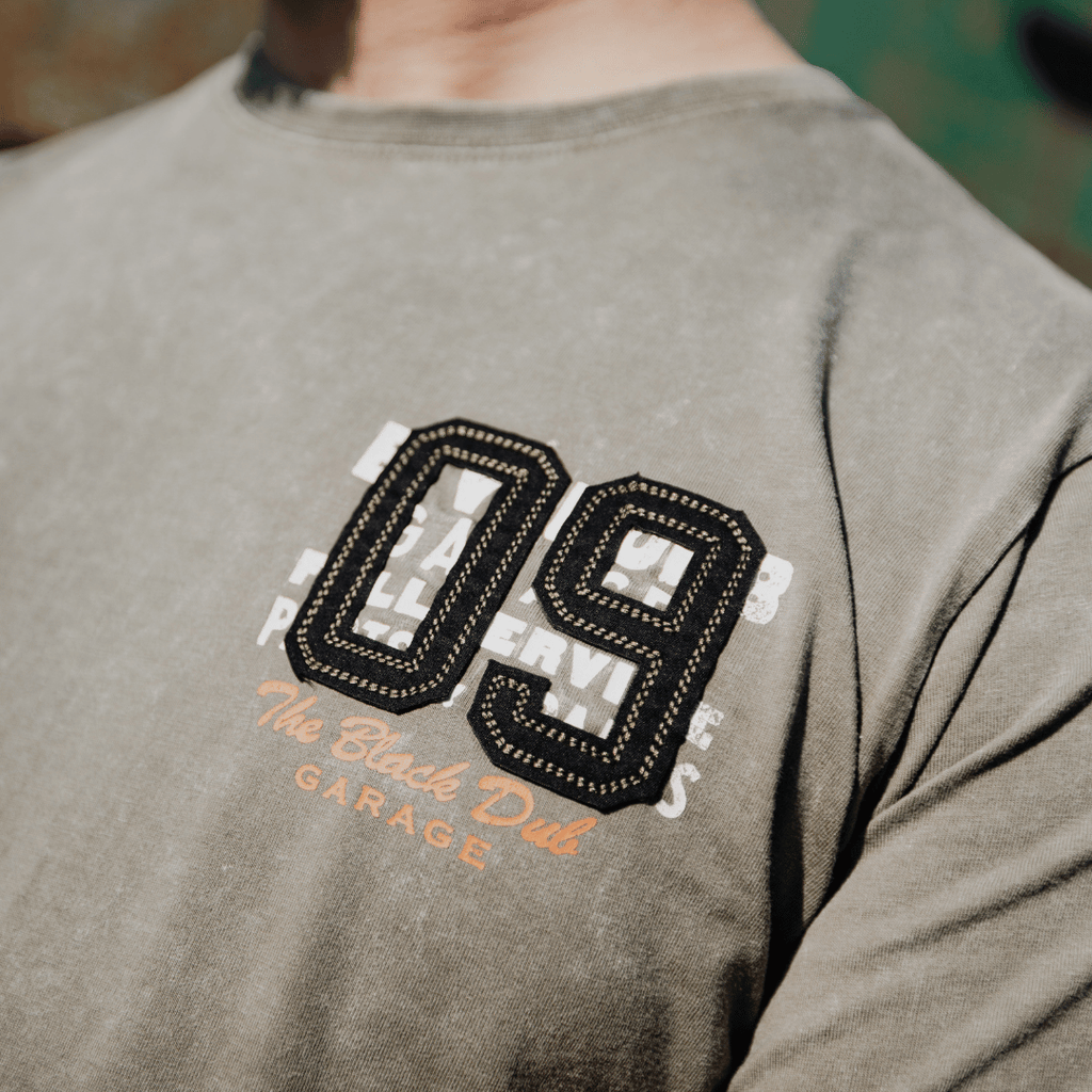 Uggly and Co Green Parts & Spares '09' Acid Wash Heavyweight Tee