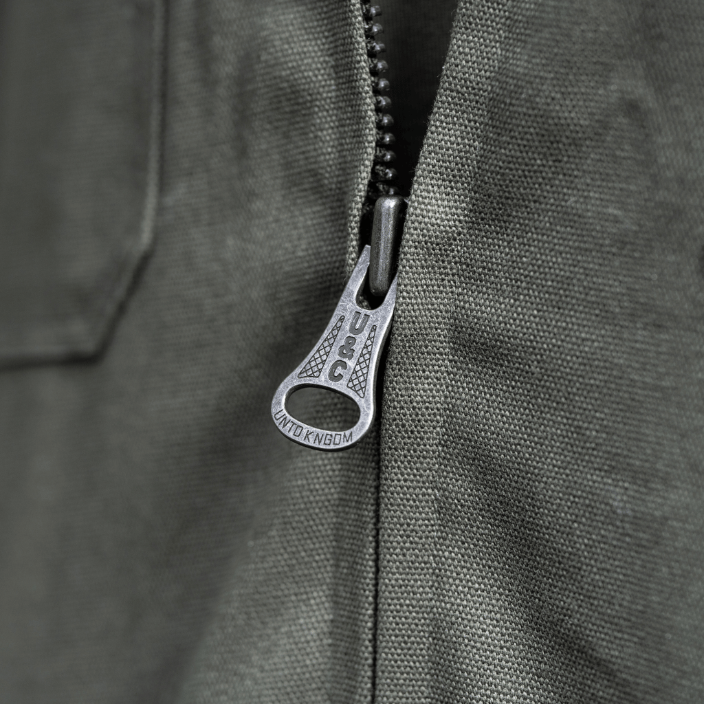 Uggly and Co Since 95' Mechanic Jacket – Green Cotton Canvas Workwear