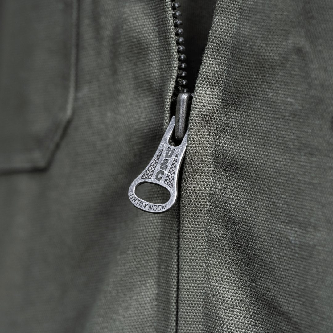 Uggly and Co Since 95' Mechanic Jacket – Green Cotton Canvas Workwear