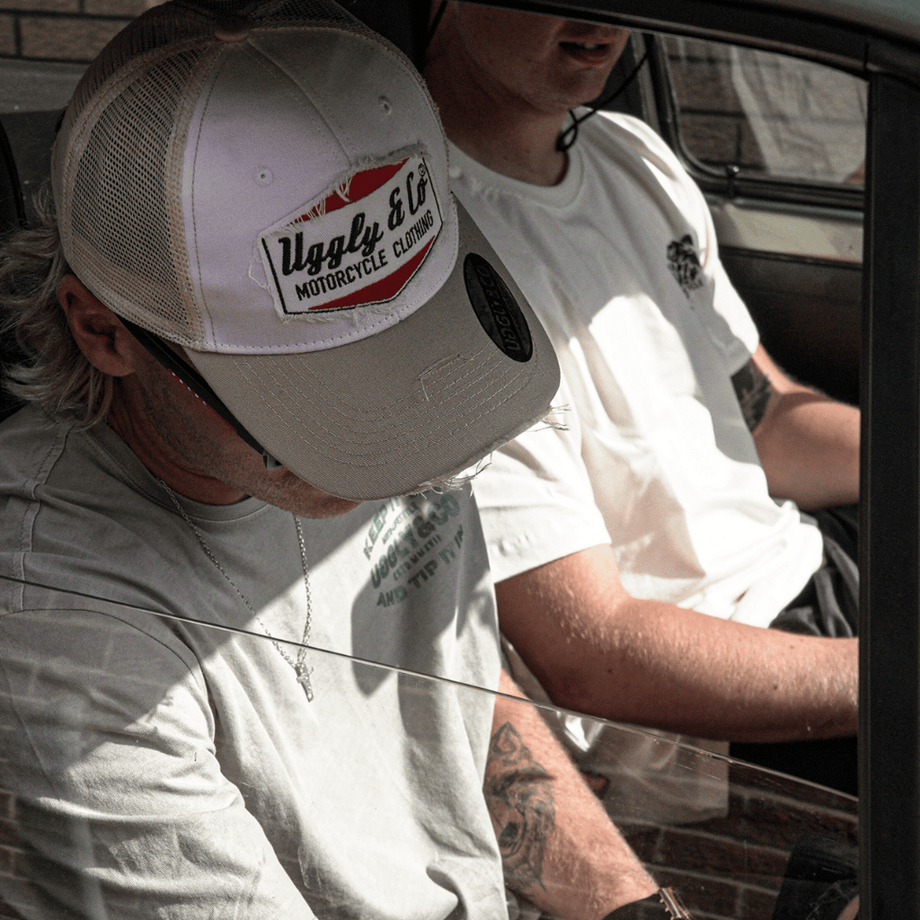 Uggly & Co Original Diamond Trucker Hat – Distressed Vintage Mesh Cap