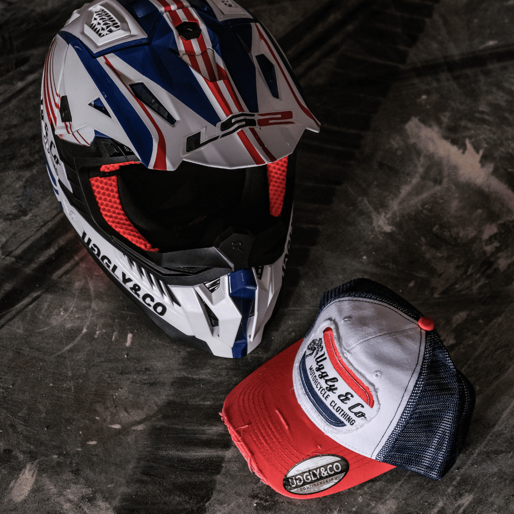 Uggly & Co Flat Track Trucker Hat – Vintage Distressed Racing Cap