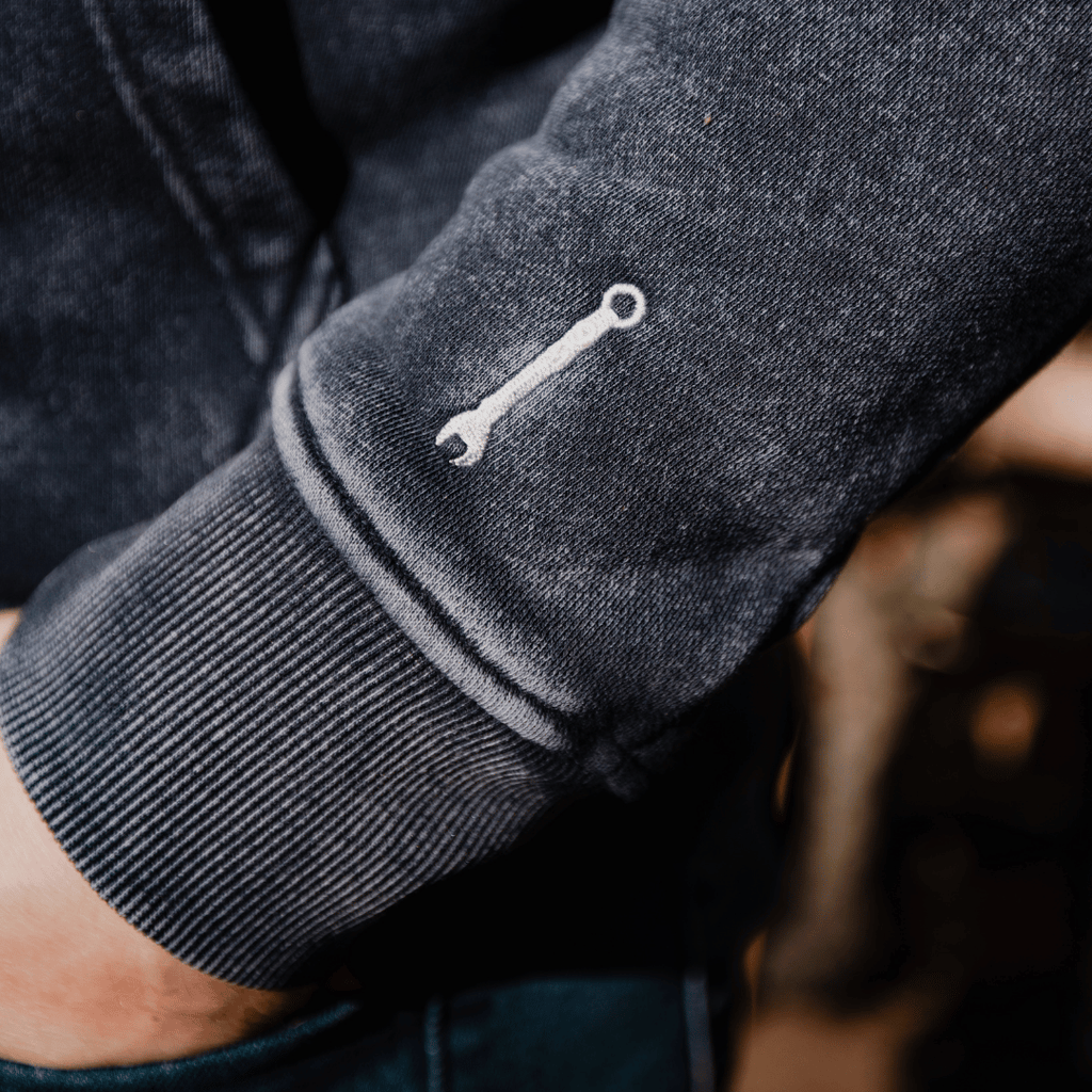 Uggly and Co Navy Acid Wash '09' Hoodie – Heavyweight Vintage Raglan