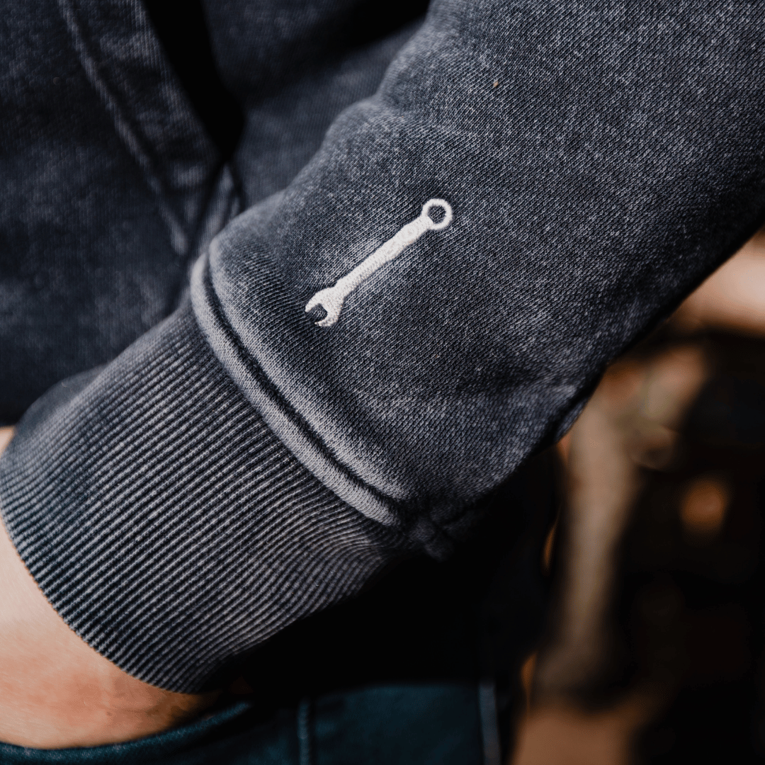 Uggly and Co Navy Acid Wash '09' Hoodie – Heavyweight Vintage Raglan