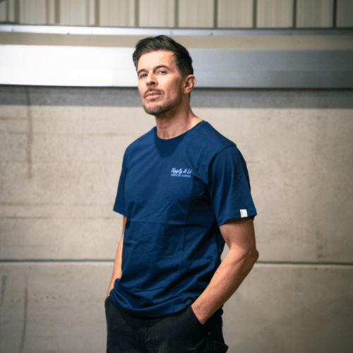 Uggly & Co Blue Diamond Tee – Vintage Motorcycle Graphic Cotton T-Shirt