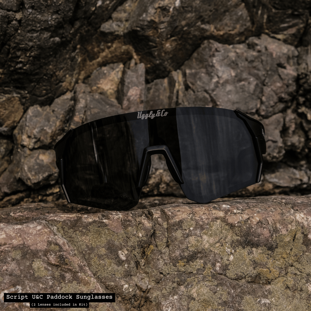 Uggly and Co Script Paddock Polarized Cycling Sunglasses - Matte Black