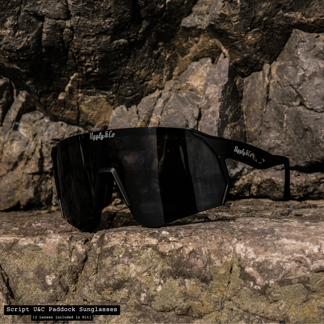 Uggly and Co Script Paddock Polarized Cycling Sunglasses - Matte Black