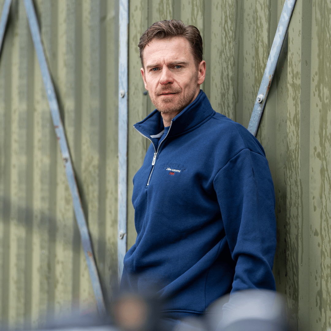 Uggly & Co Navy Union Jack Quarter-Zip - Heavyweight Fleece Jumper