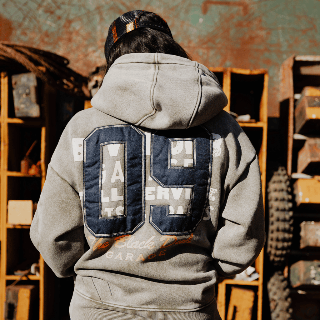 Uggly and Co Green Parts & Spares '09' Acid Wash Heavyweight Hoodie