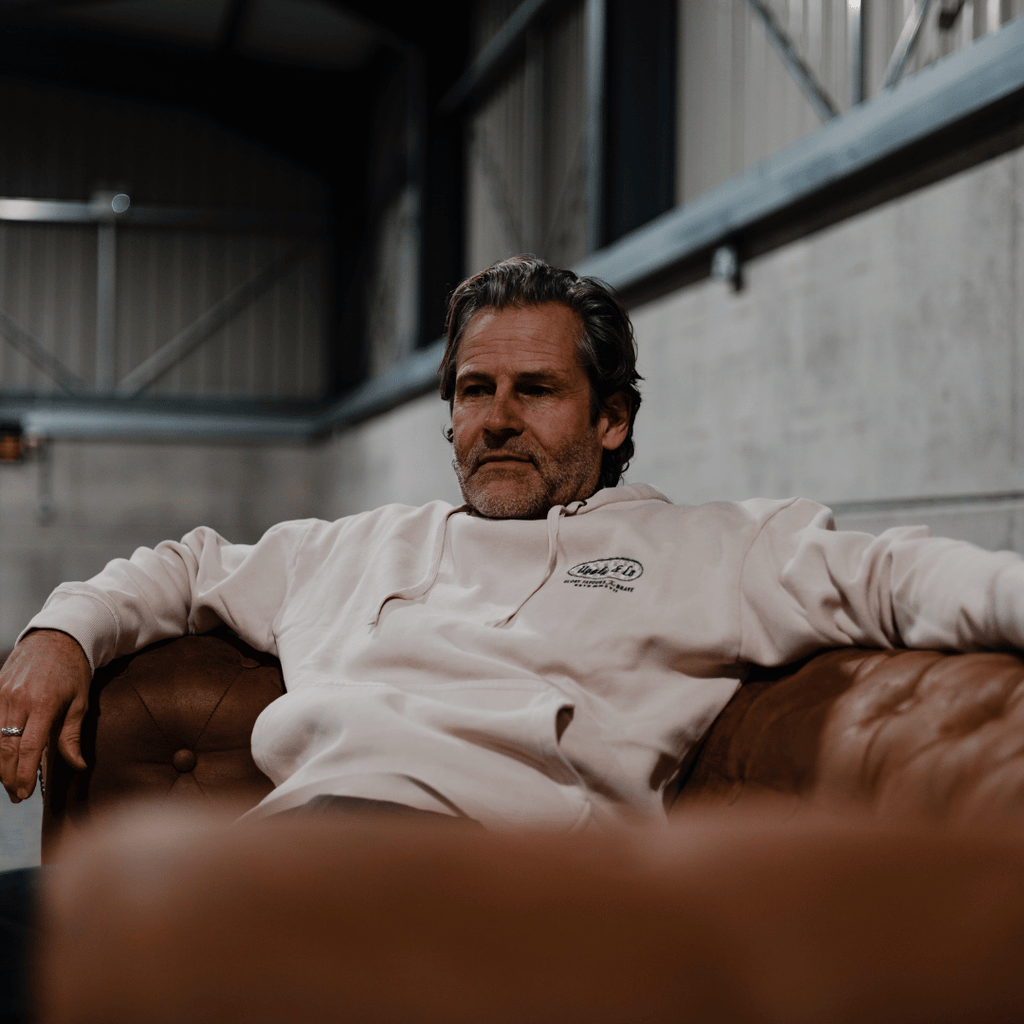 Uggly & Co Dirty White No.1 Motorcycle Hoodie | 100% Cotton Biker Gear
