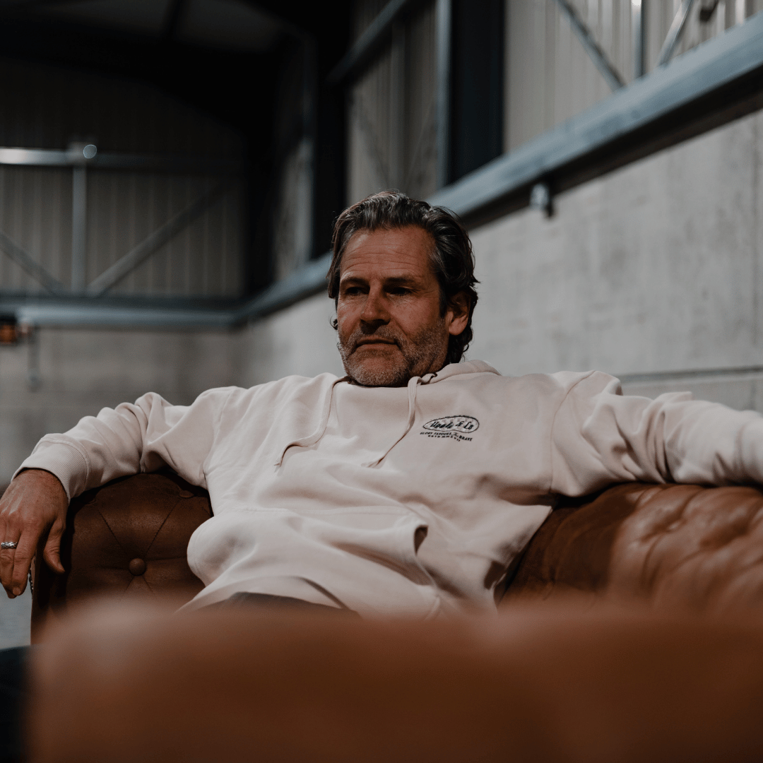 Uggly & Co Dirty White No.1 Motorcycle Hoodie | 100% Cotton Biker Gear