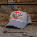 Uggly & Co Silver & Grey Diamond Trucker Hat – Vintage Motorsport Cap