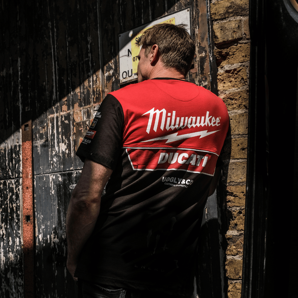 Milwaukee Tools x Ducati Team Wear Racing Tee - 100% Cotton Black