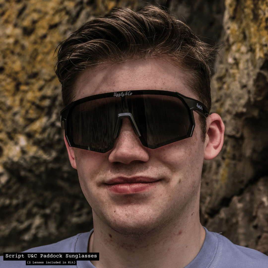 Uggly and Co Script Paddock Polarized Cycling Sunglasses - Matte Black