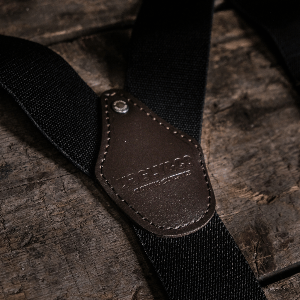 Uggly&Co Utility Braces – Heavy-Duty Moto Suspenders with PU Leather