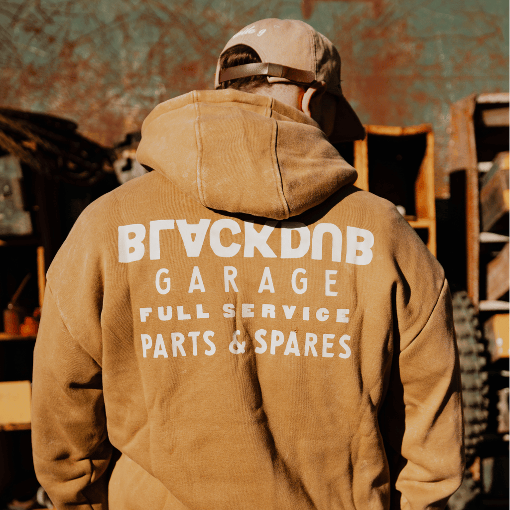Uggly and Co Parts & Spares Acid Wash Heavyweight Motorcycle Hoodie