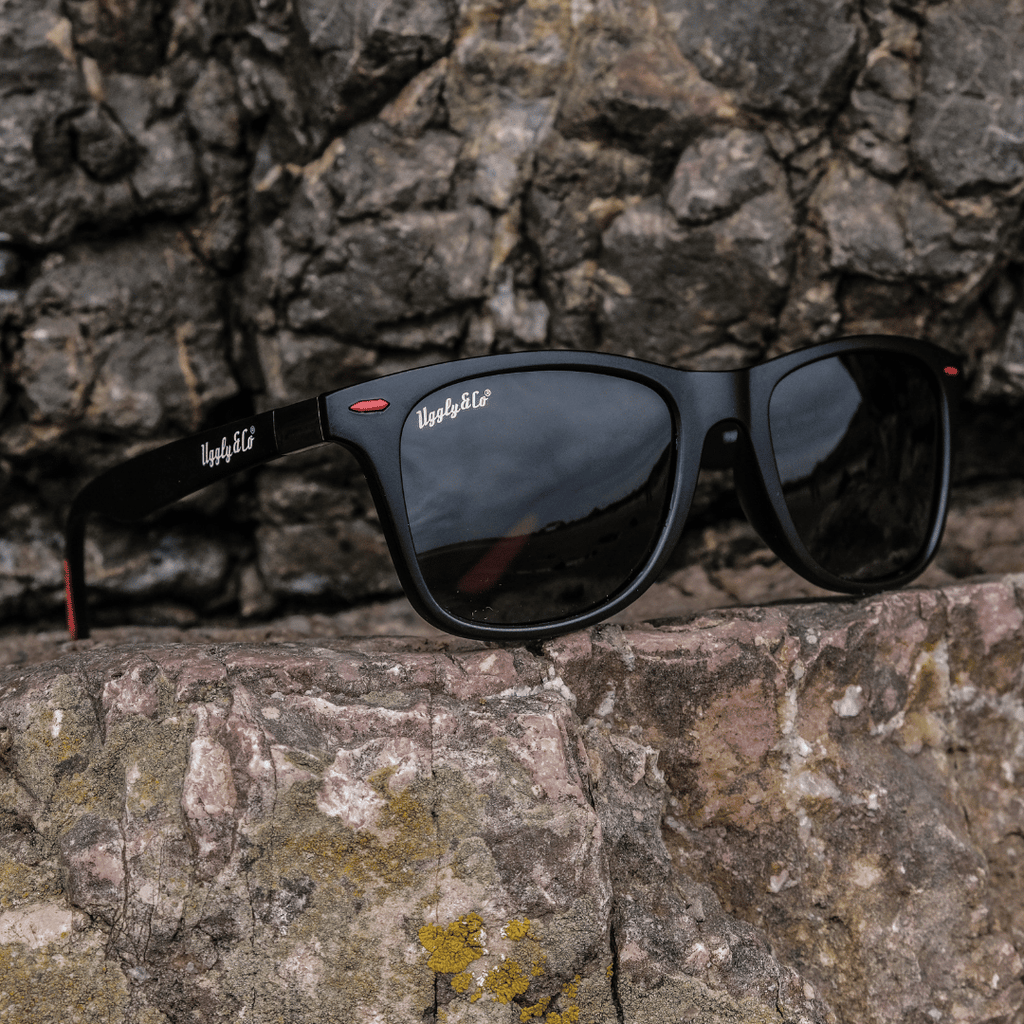 Uggly & Co Wayfarer Sunglasses – UV400 Protection with Wooden Box