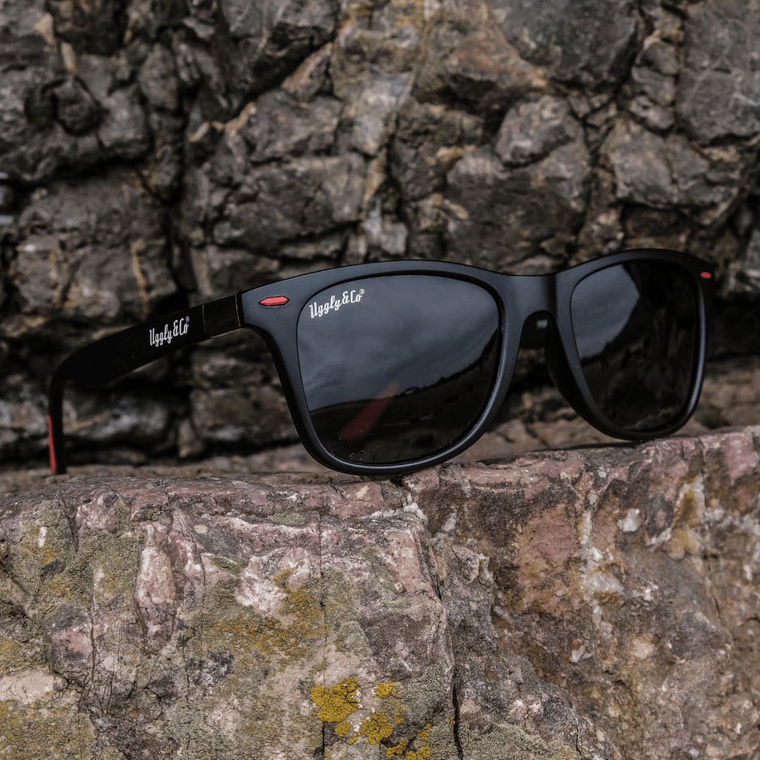 Uggly & Co Wayfarer Sunglasses – UV400 Protection with Wooden Box