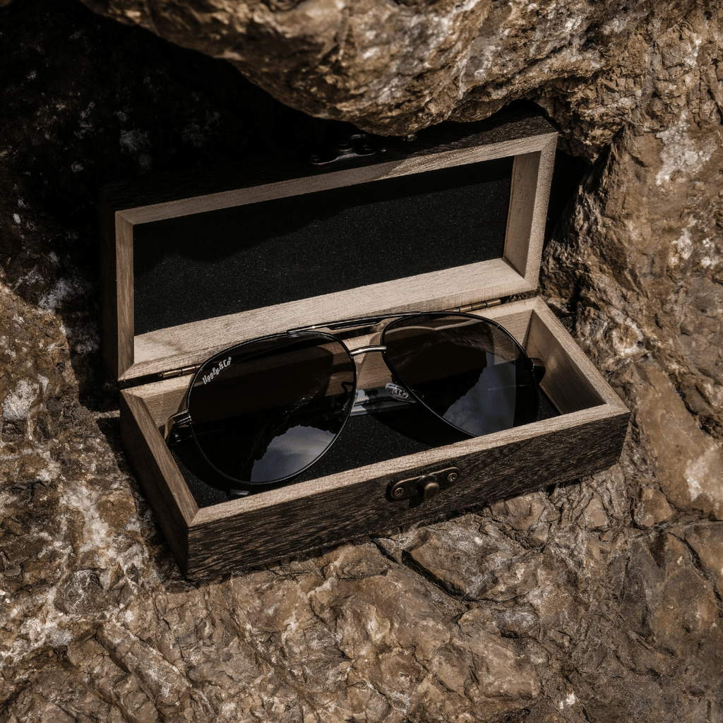 Uggly and Co Polarized Aviator Sunglasses – Black & Silver UV400
