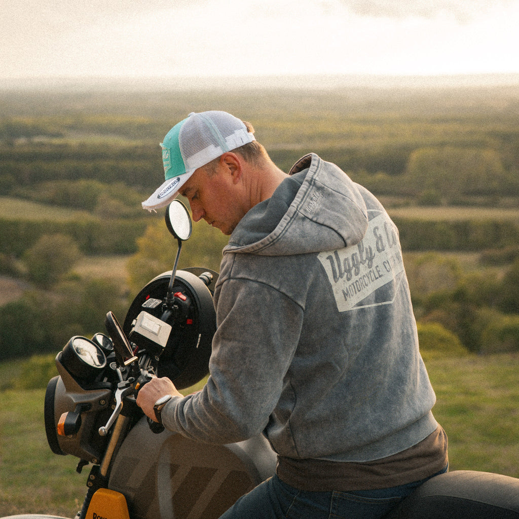 Uggly & Co Turquoise & White Diamond Trucker Hat – Vintage Distressed Cap
