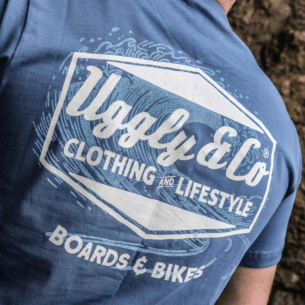 Uggly and Co Blue Surf Diamond Graphic Tee – 100% Cotton T-Shirt