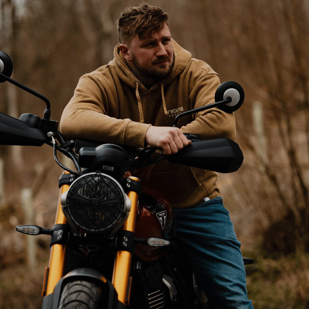 Uggly and Co Parts & Spares Acid Wash Heavyweight Motorcycle Hoodie