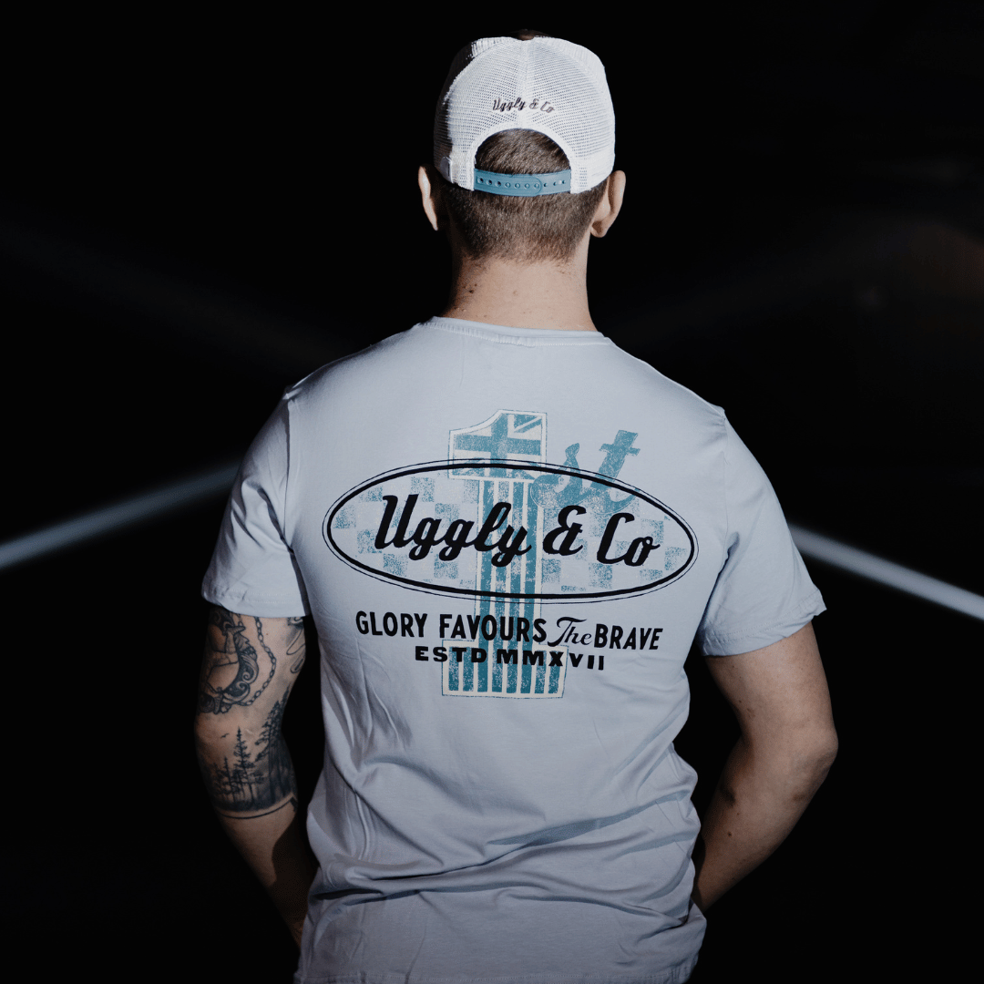 Uggly and Co Dusty Flattrack No.1 Heavyweight Cotton Graphic Tee