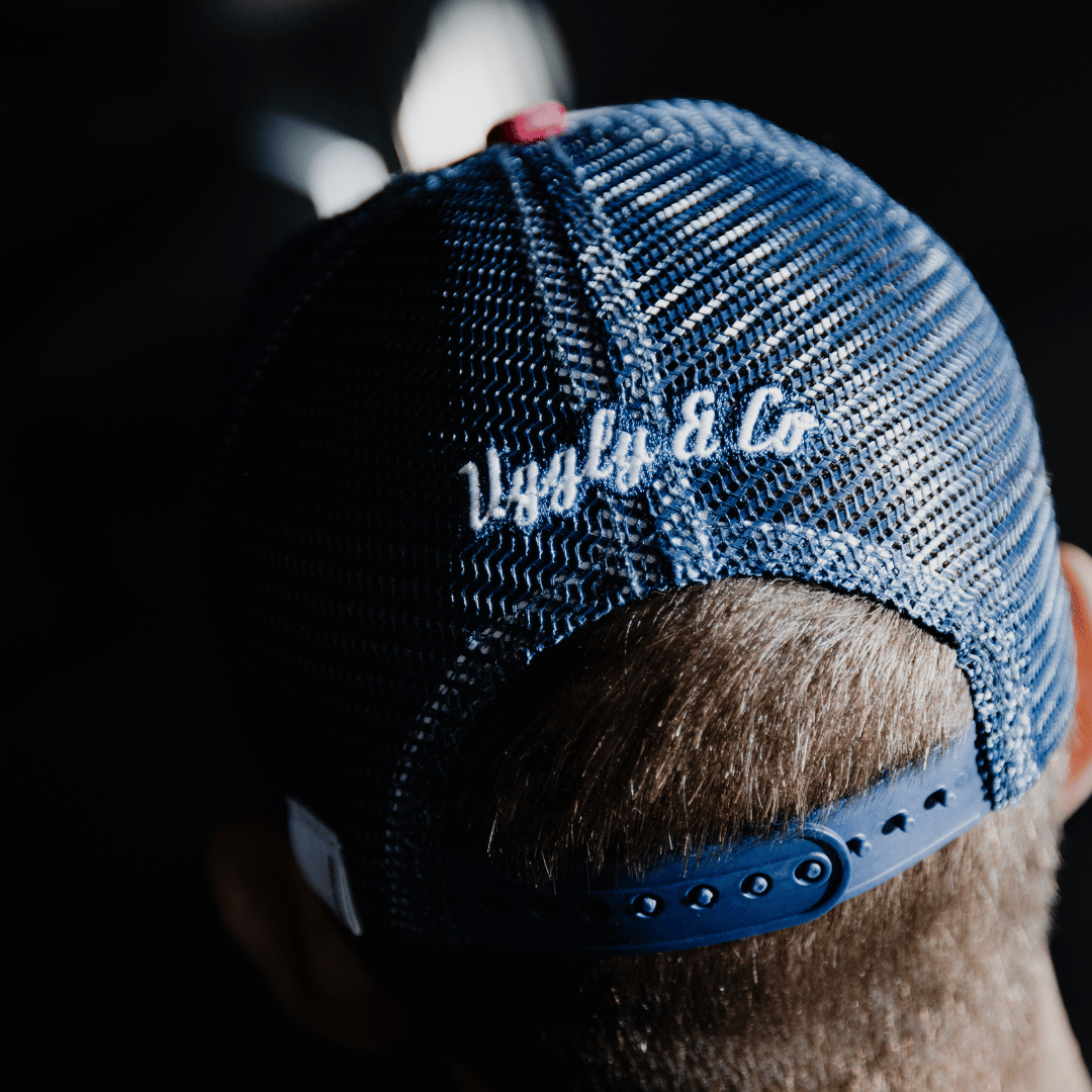 Uggly & Co Flat Track Trucker Hat – Vintage Distressed Racing Cap