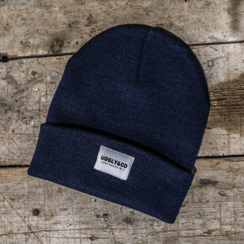 Navy Blue Beanie – UGGLY&CO Soft-Touch Acrylic Cuffed Winter Hat