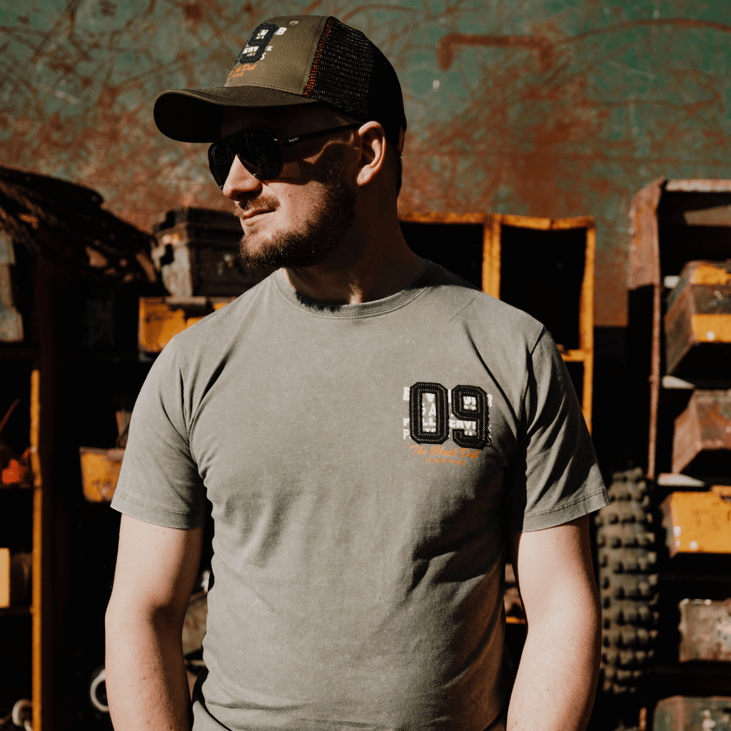 Uggly and Co Green Parts & Spares '09' Acid Wash Heavyweight Tee