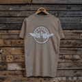 Uggly and Co Circle Wings Heavyweight Cotton Biker Tee - Beige