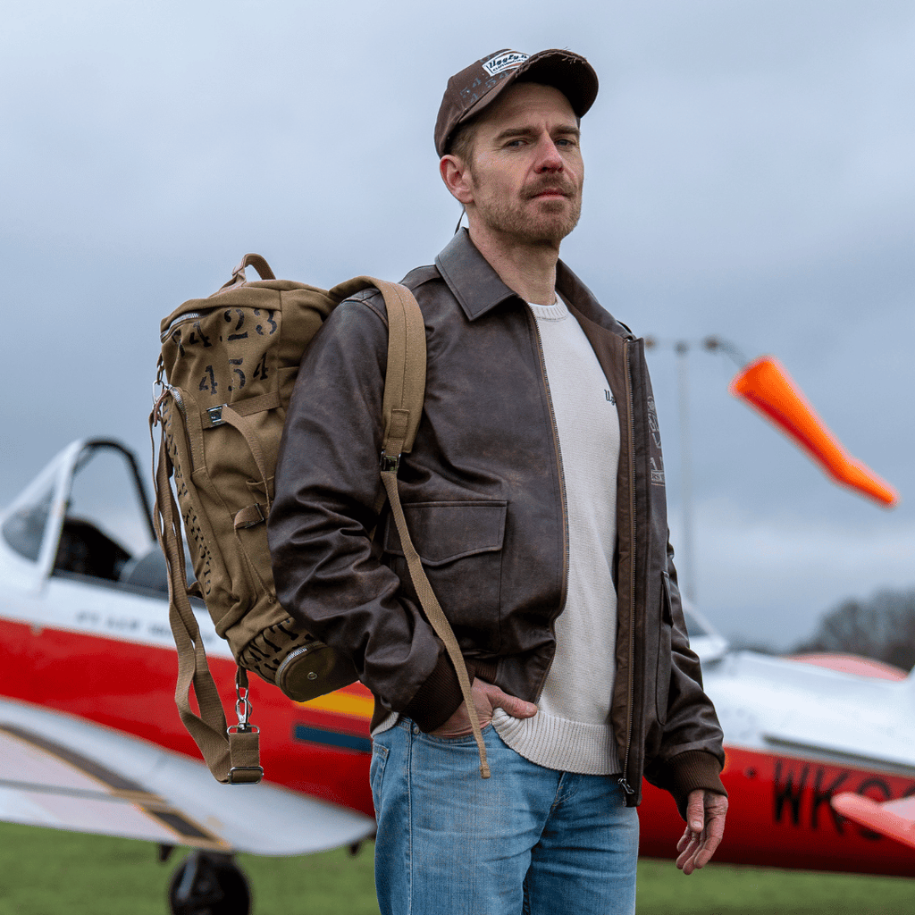 Uggly and Co Aviation Beige Cotton Canvas Military Duffle Bag