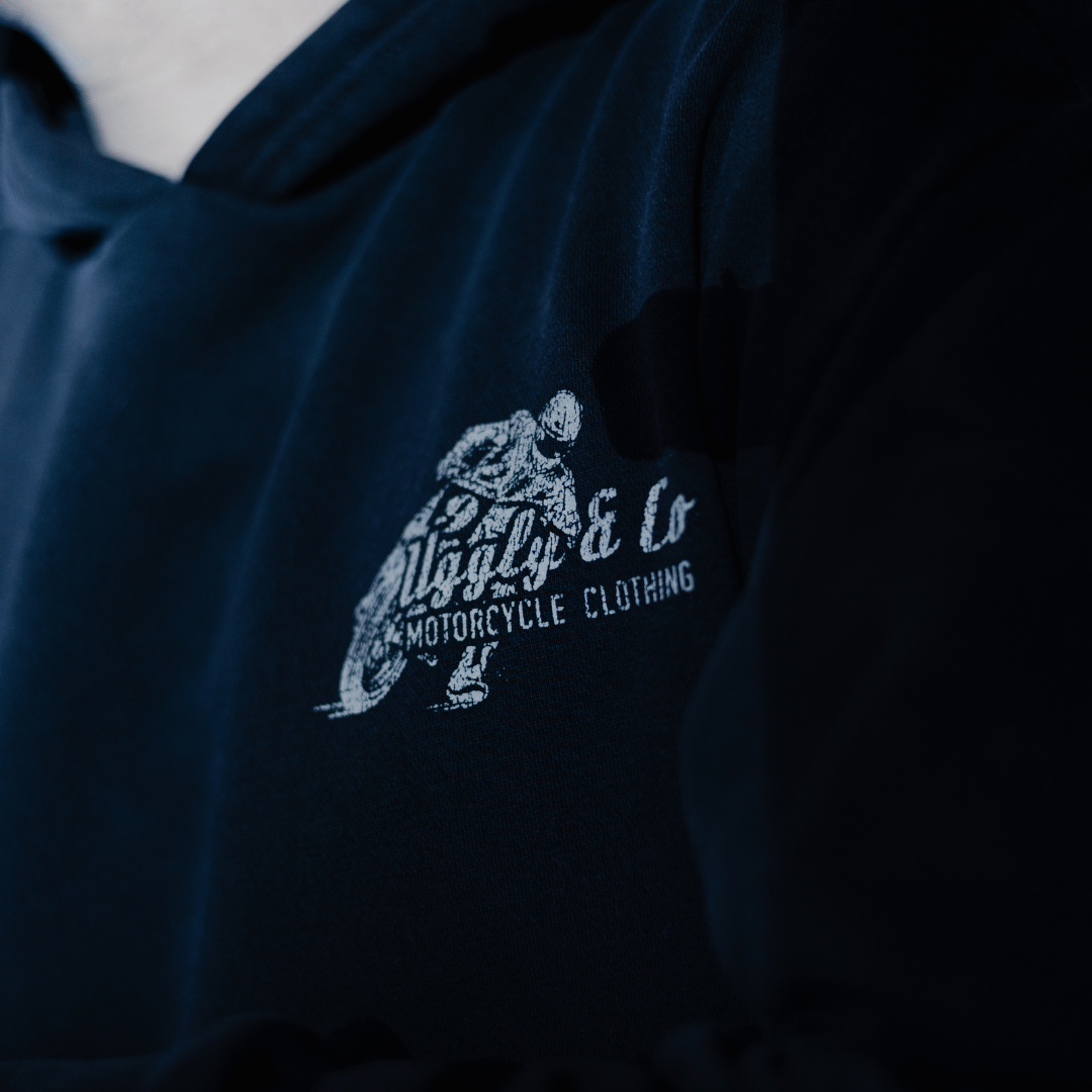 Uggly & Co Black Flattrack Hoodie – Heavyweight Vintage Racing Cotton