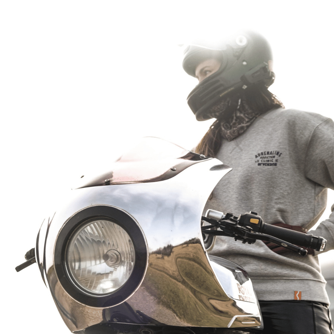Uggly and Co Adrenaline Addiction Grey Cotton Motorcycle Jumper