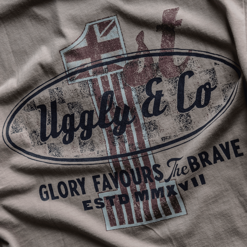 Uggly & Co Caramel Stone Graphic Tee – 100% Cotton Vintage Style T-Shirt