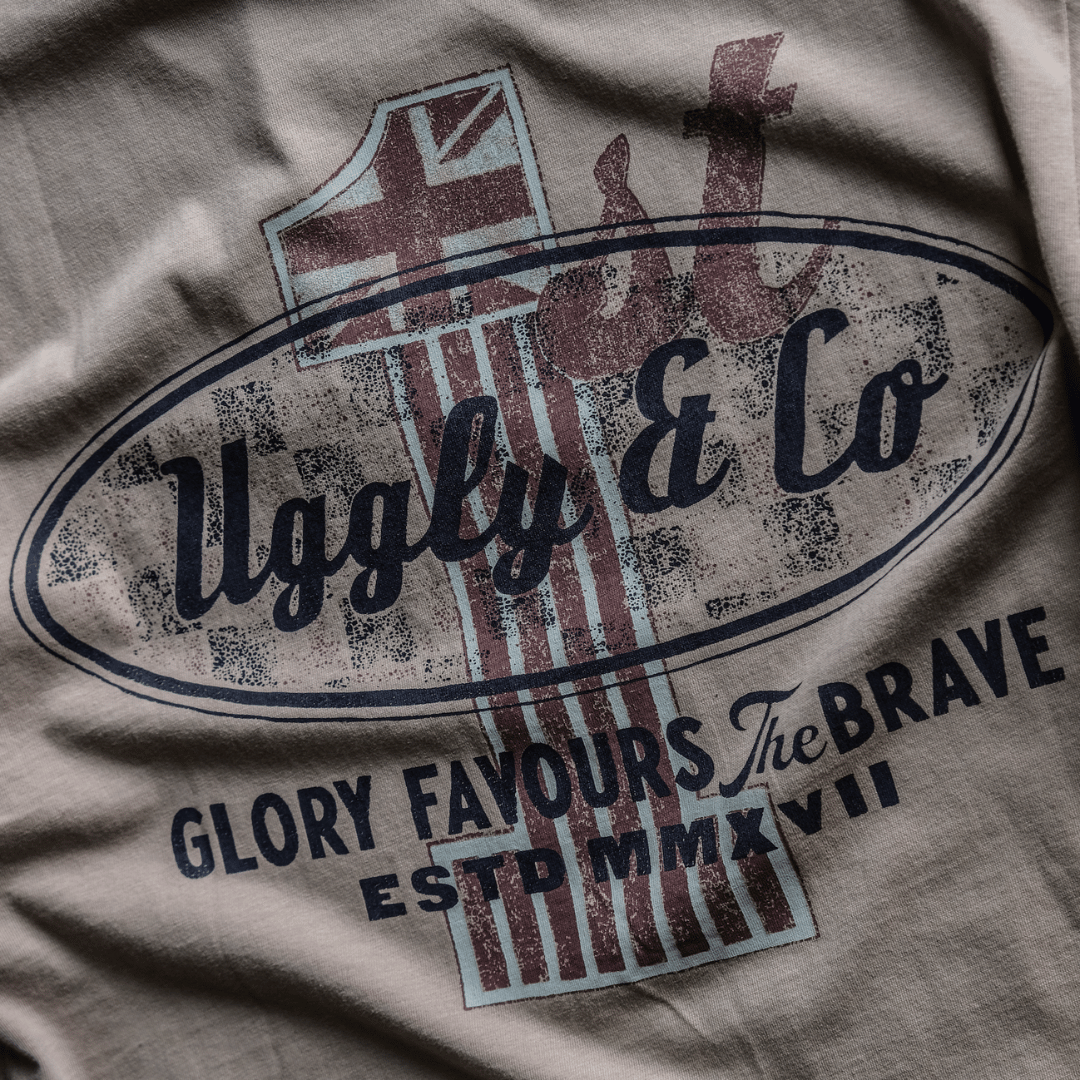 Uggly & Co Caramel Stone Graphic Tee – 100% Cotton Vintage Style T-Shirt
