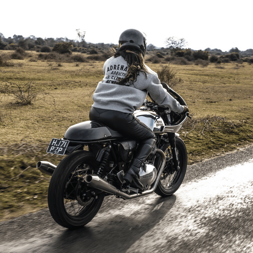 Uggly and Co Adrenaline Addiction Grey Cotton Motorcycle Jumper