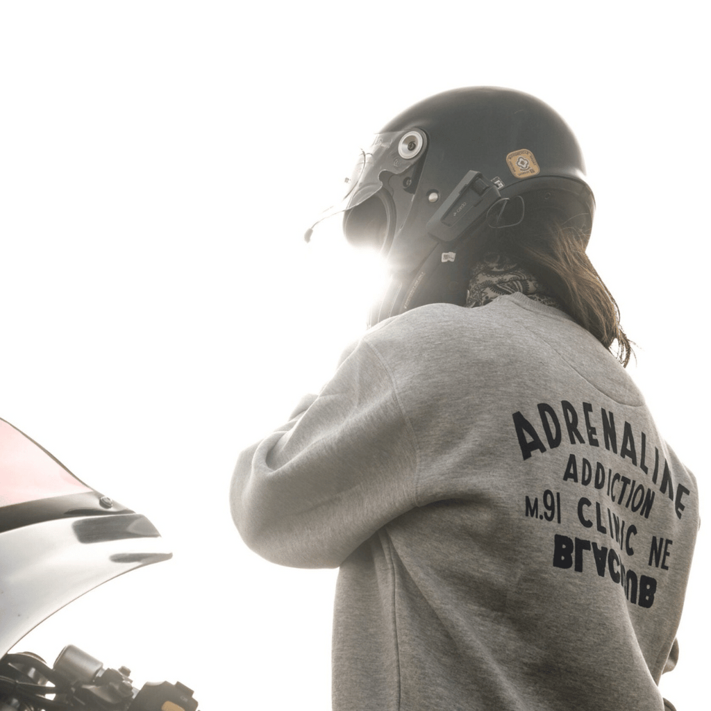 Uggly and Co Adrenaline Addiction Grey Cotton Motorcycle Jumper