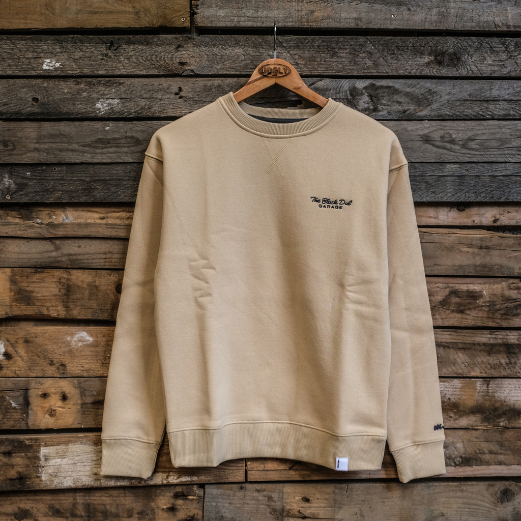 Uggly and Co Black Dub Garage Jumper – Beige Heavyweight Fleece