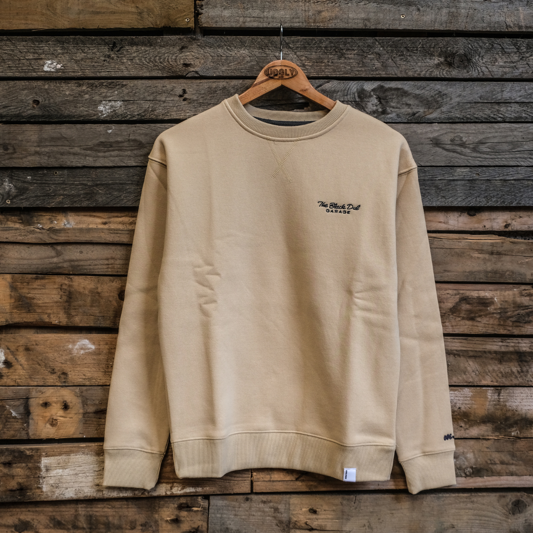 Uggly and Co Black Dub Garage Jumper – Beige Heavyweight Fleece
