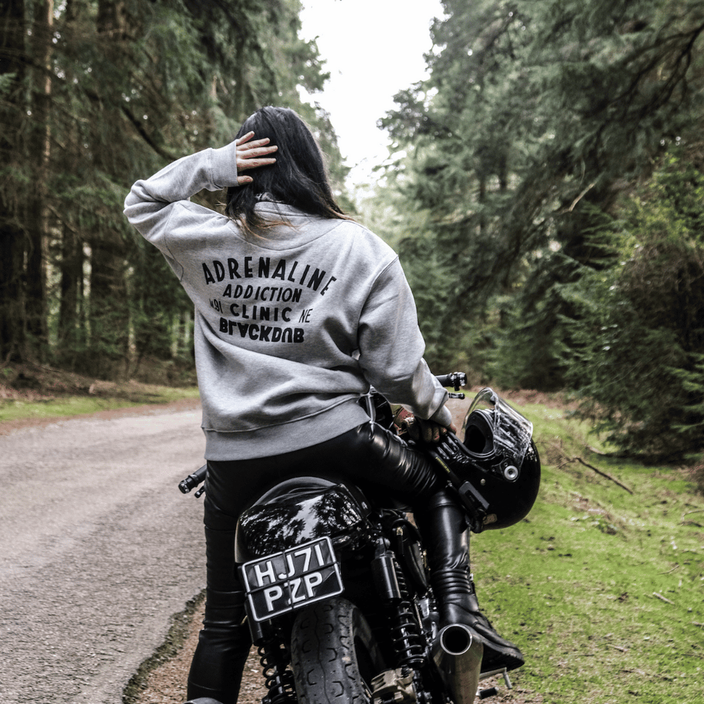 Uggly and Co Adrenaline Addiction Grey Cotton Motorcycle Jumper