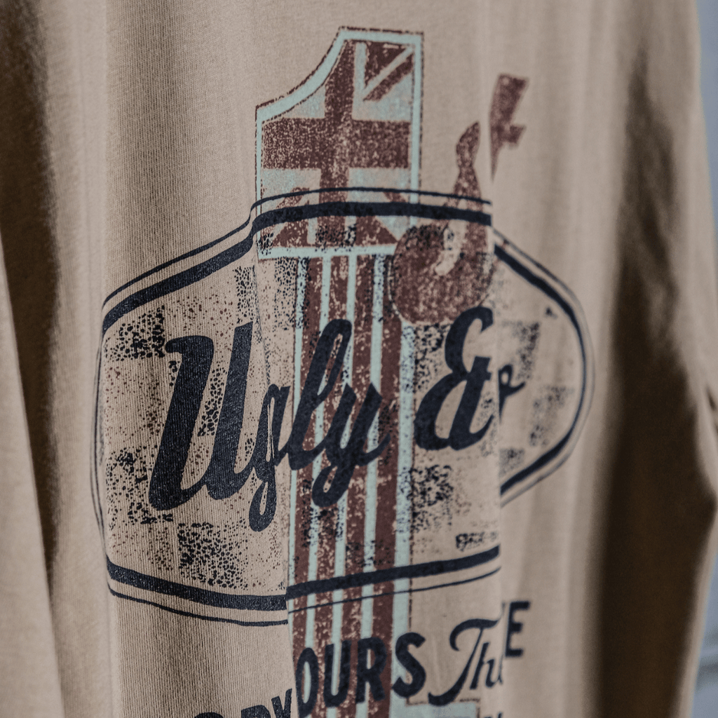 Uggly & Co Caramel Stone Graphic Tee – 100% Cotton Vintage Style T-Shirt