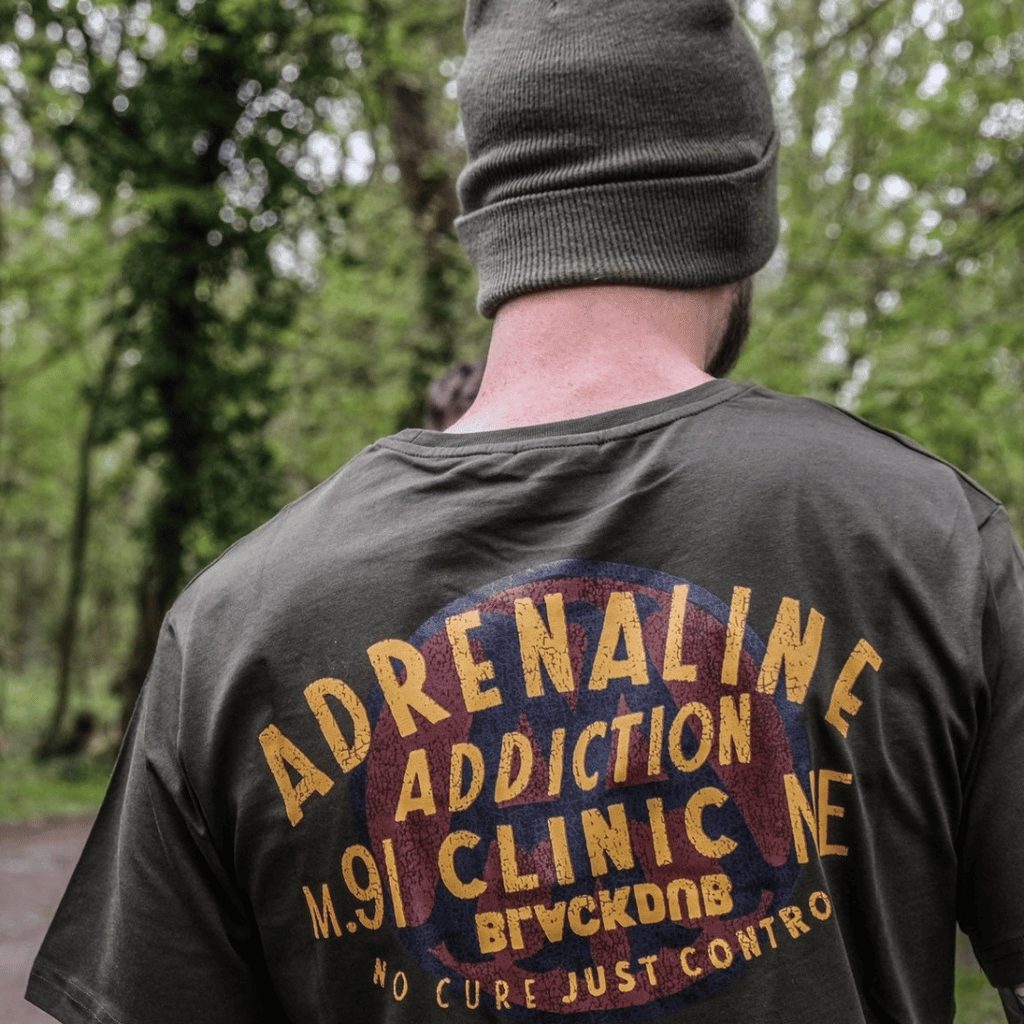 Uggly and Co Adrenaline Addiction Green Graphic Motorcycle Tee