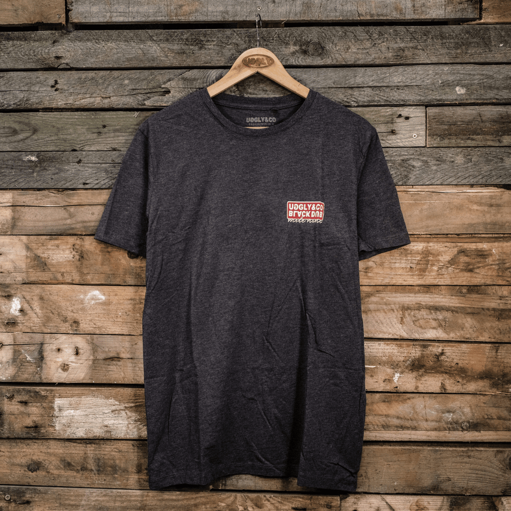 Uggly and Co x Black Dub Motorcycle Graphic Tee – Grey Cotton Fitted