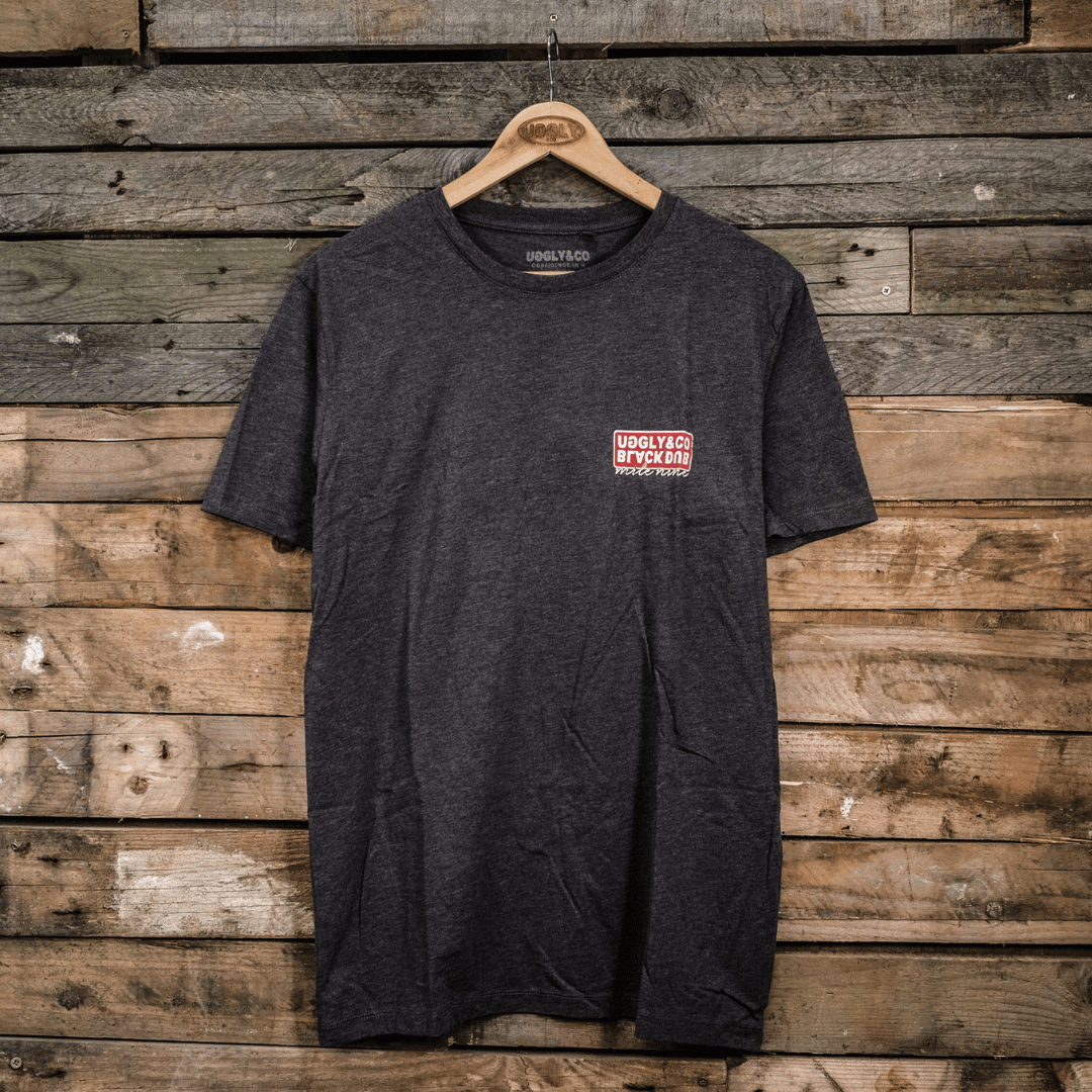 Uggly and Co x Black Dub Motorcycle Graphic Tee – Grey Cotton Fitted