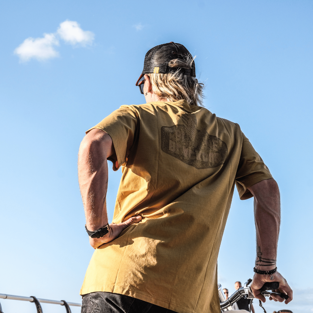 The Black Dub Mustard Wings Spark Plug Cotton Motorcycle Tee – Uggly & Co