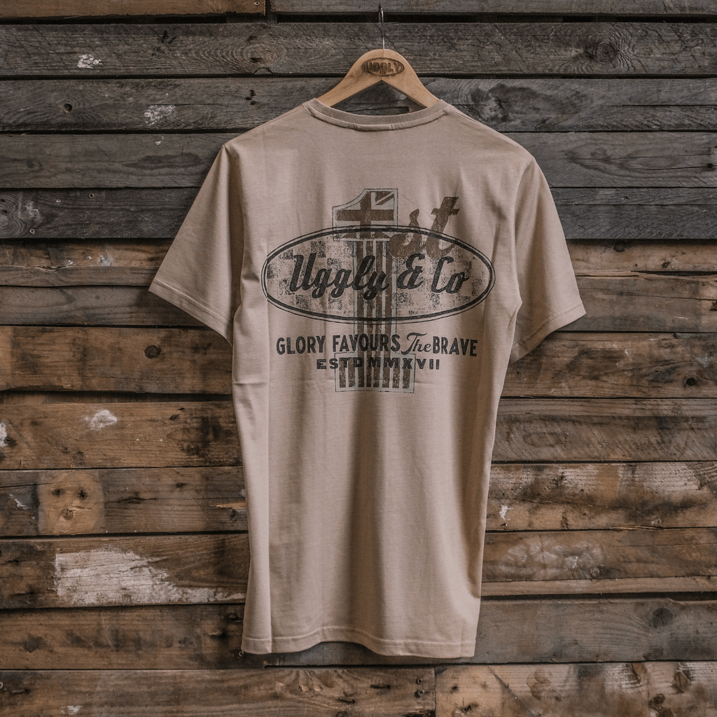 Uggly & Co Caramel Stone Graphic Tee – 100% Cotton Vintage Style T-Shirt