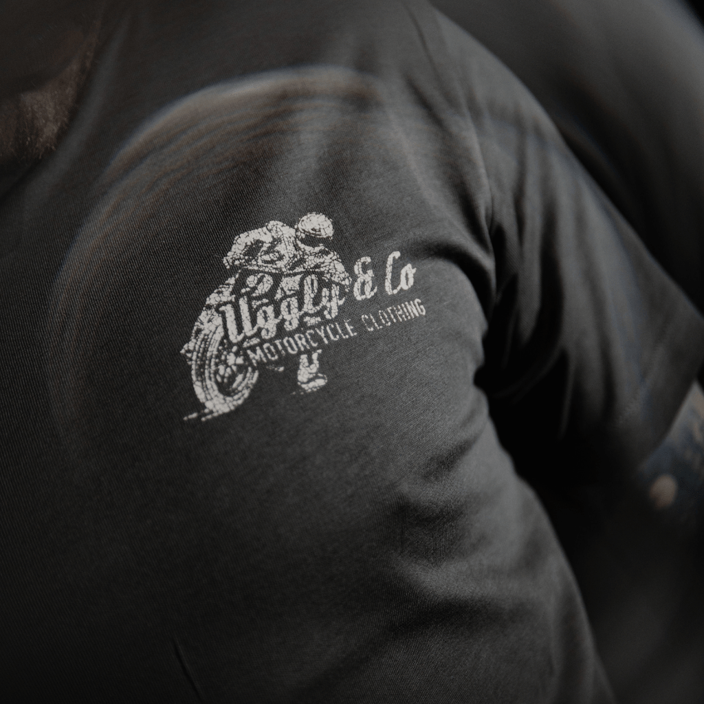 Uggly and Co Olive Flattrack Tee – Heavyweight Cotton Racing Shirt