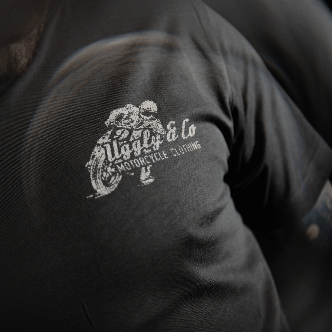 Uggly and Co Olive Flattrack Tee – Heavyweight Cotton Racing Shirt