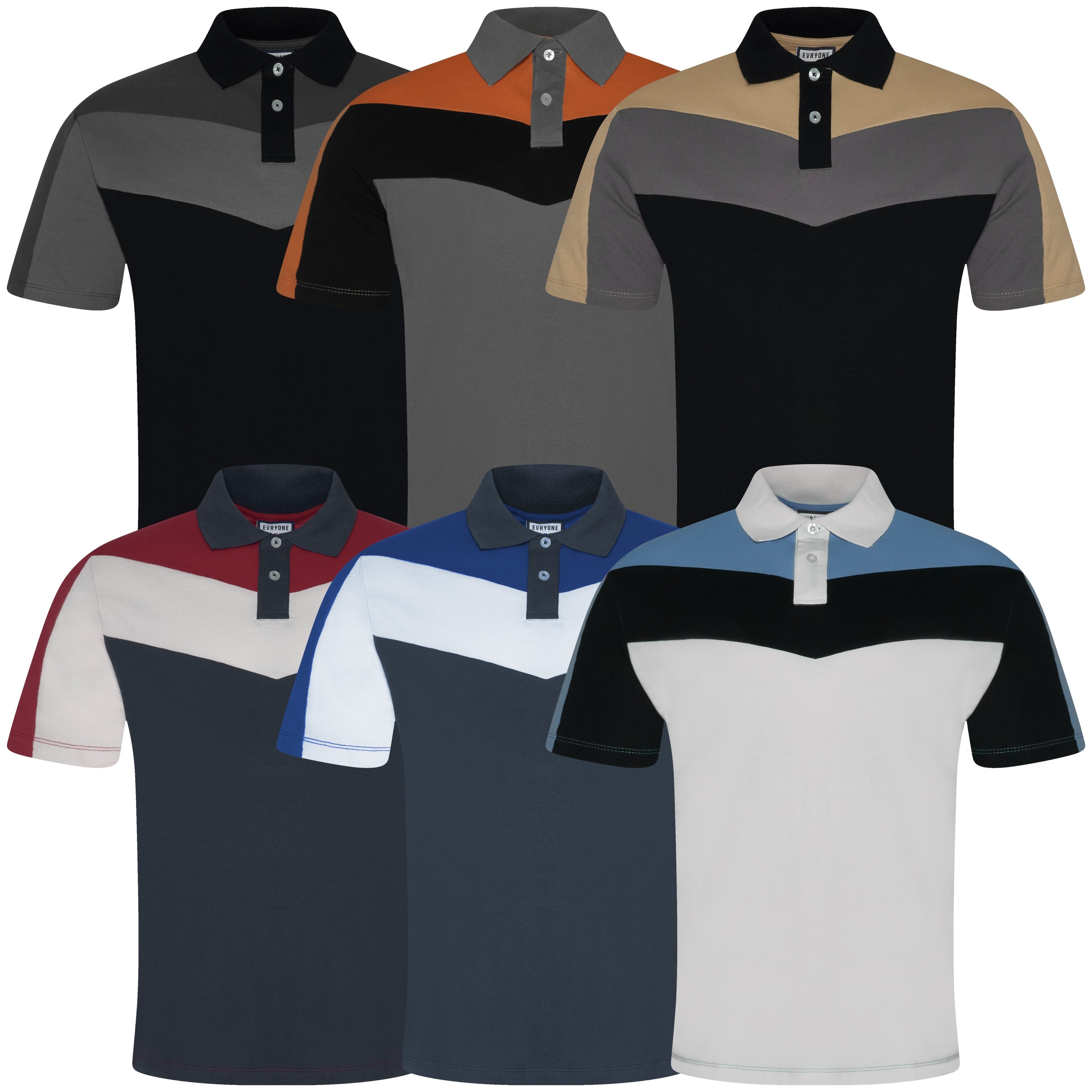 Evryone Contrast Stripe Polo Shirt